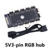 Multiple Port 5V 3pin ARGB LED Hub for Unified Lighting Control In Gaming PC Customs Builds Easy Installation ARGB Hub