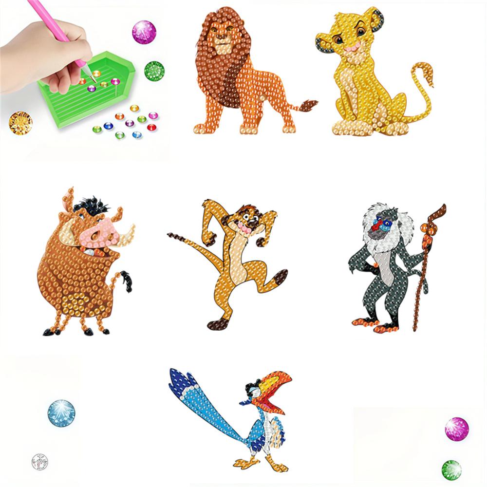 

6 шт. Серия «Животный мир» Магнит на холодильник с алмазной мозаикой Магнит на холодильник с алмазной живописью Магнит на холодильник с алмазной живописью для взрослых начинающих