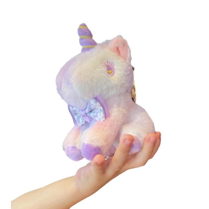 Unicorn Plush Keychain With Bow Decoration And Bright Colors For Kids And Collectors