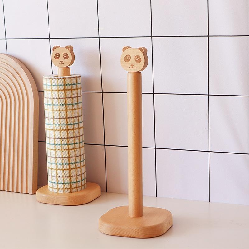 

1шт Креативная кухня Твердый деревянный держатель для салфеток рулонная бумага стойка для хранения мультяшное животное