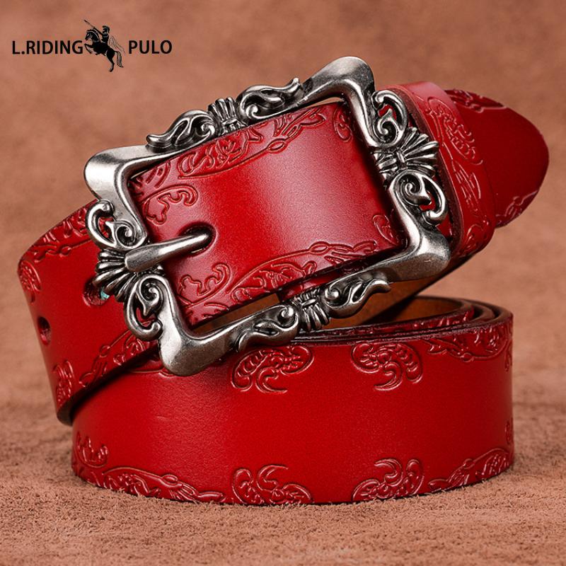 Cintura Intagliata, Cintura in Pelle, Cintura, Decorazione da Donna, Versione Coreana della Cintura per Pantaloni, Cintura Semplice da Donna con Fibbia ad Ardiglione