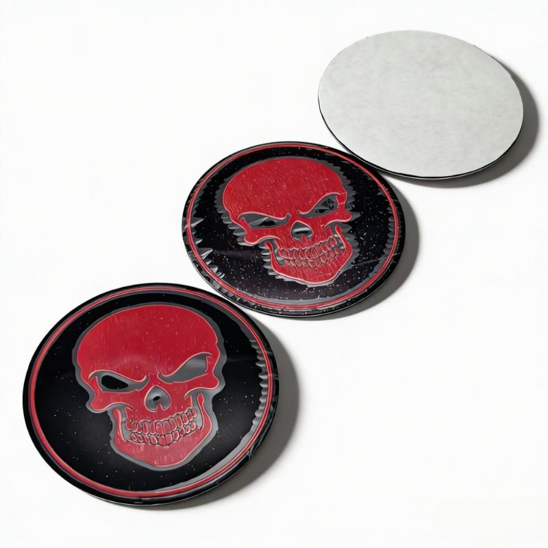 4 stuks 45MM 56MM Schedel Logo Embleem Auto Stickers Accessoires voor Auto Wielnaafdopjes Naafdop Velg Wielnaafdopjes Stofkap Badge Vervangen