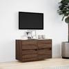 Wall Mounted TV Cabinet with LED Lighting Brown Oak Effect 80 X 31 X 45 Cm
