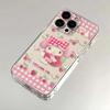 Hello Kitty Grid Apple 14 mobile phone case iPhone15promax12/8SE new 7plus silicone xs