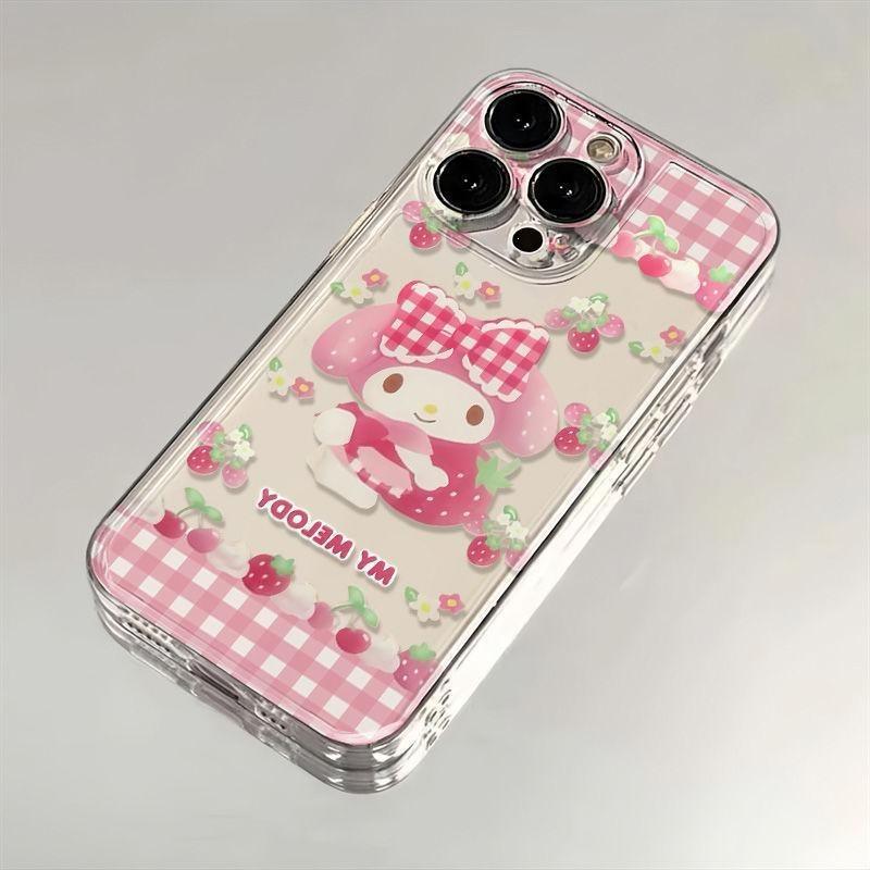 Hello Kitty Grid Apple 14 mobile phone case iPhone15promax12/8SE new 7plus silicone xs