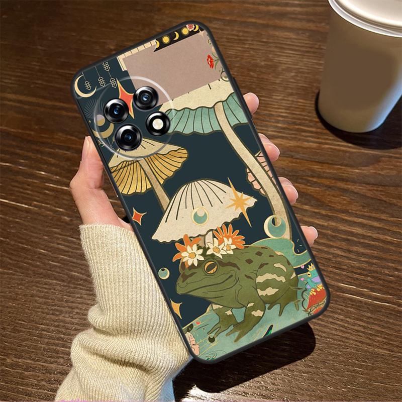 Vintage Retro Frog Mushrooms For OnePlus 15 13 12 11 15R 13R 12R 8T 10T 13T Case For OnePlus Nord 5 CE 2 3 4 Lite N20 N30
