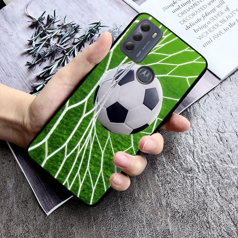 Fußball-Sport-Telefonhülle für Motorola Moto E7 Plus E32 E20 E40 Edge 20 Lite G22 G52 G20 G30 G100 G60 G50 G10 G Pure G Stylus