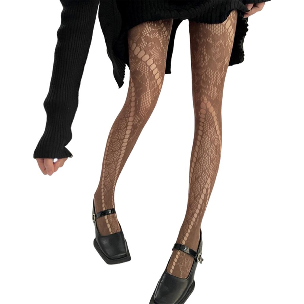Florals Patterned Tights Fishnet Stockings Summer Flower Sheer Pantyhose Tights