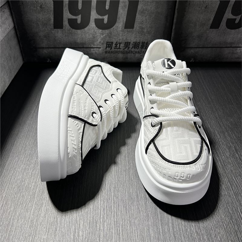 Zapatos casuales de malla transpirable, de caña baja, con suela gruesa, para primavera, nuevos, con diseño de espíritu