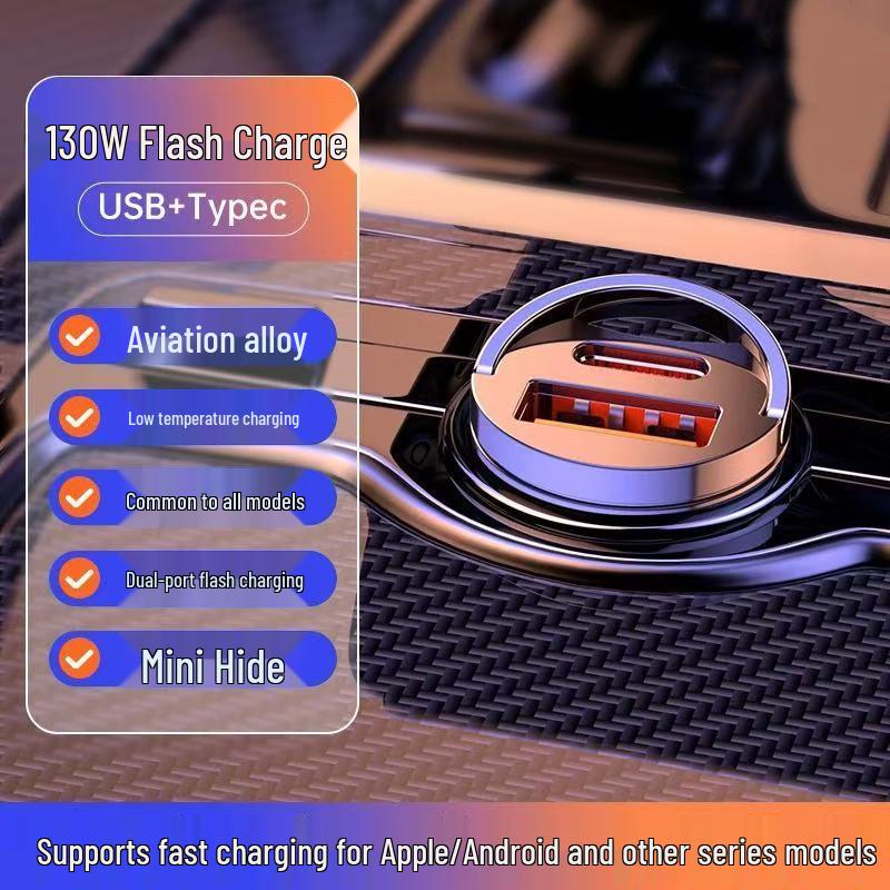 Super Fast Car Charger with 16-Port Cigarette Lighter Adapter for Huawei, Xiaomi, and Apple Devices