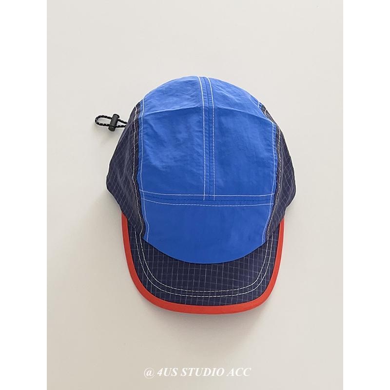 Japanese Outdoor Color Matching Quick-drying 5-Panel Baseball Cap Women's Summer Travel Short-brimmed Peaked Hat Men's Sun Cap
