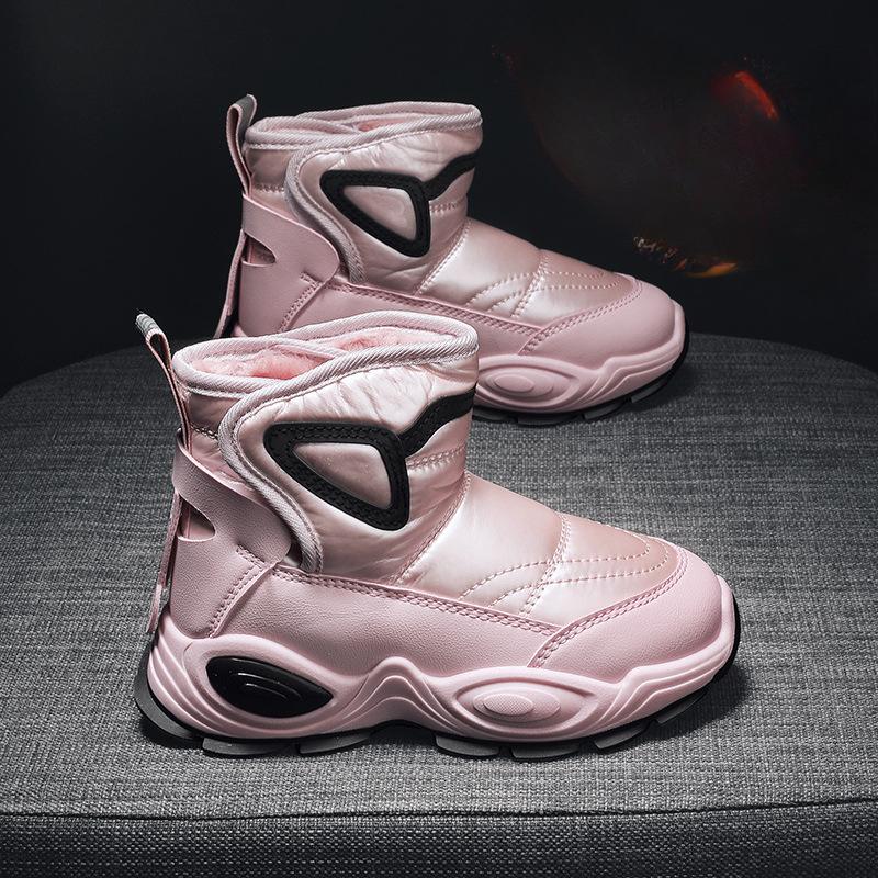 

Зимняя теплая хлопковая обувь, водонепроницаемые короткие сапоги для девочек 38