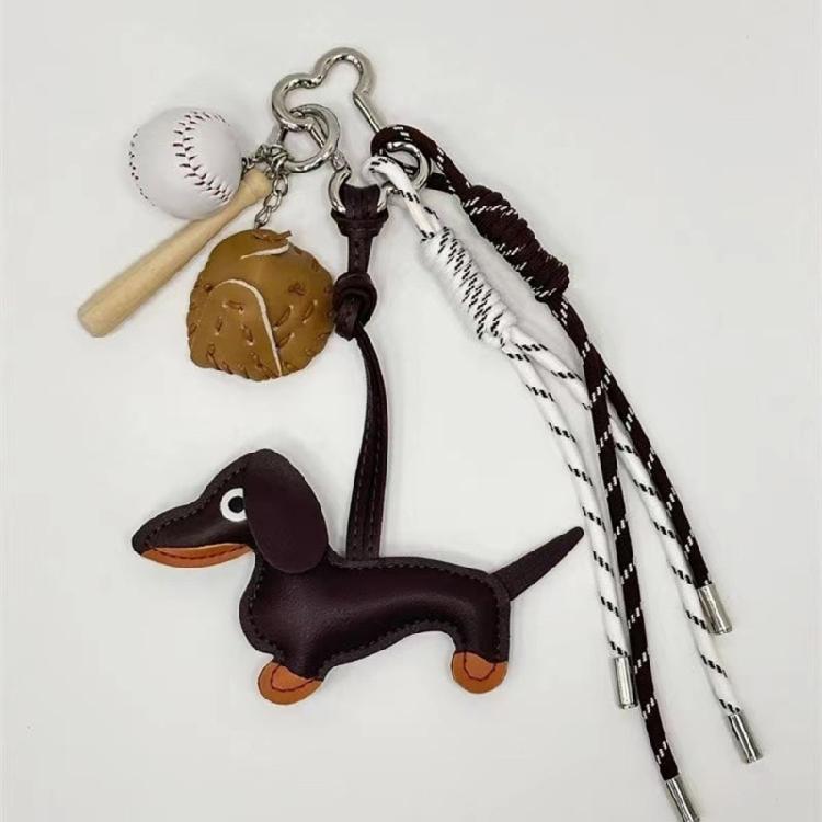 Multipurpose Sausage Dog Key Pendant Sturdy PU Materials Construction with Attention to Detail Daily Casual Wear