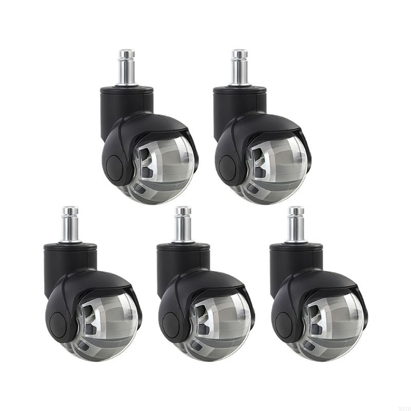 360 Degree PU Ball Casters for Office Chairs with 2 Diameter Quiet Rolling Universal Fit and Long Lasting Build M4YD