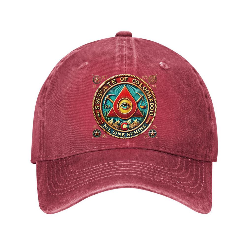 Masonic Eye Baseball Cap Adjustable Cotton Denim Dad Hat Casual Outdoor Headwear