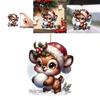 Christmas Reindeer Car Mirror Ornament With Acrylic Cartoon Design For Festive Decor