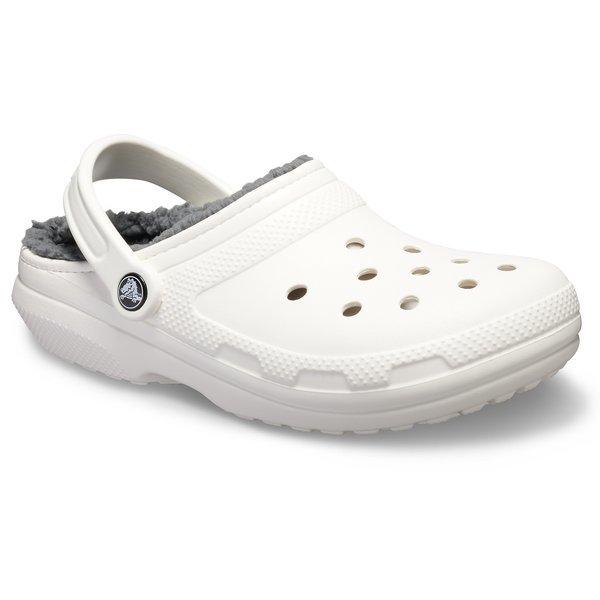 Crocs 203591 10m Classic Lined Clogs White Grey