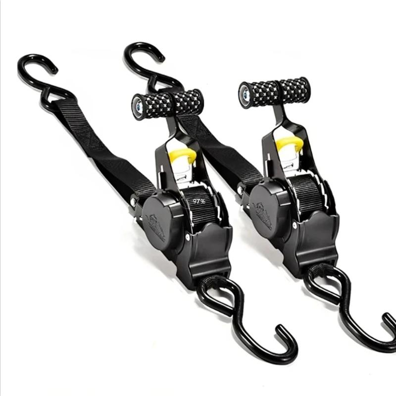2 Stück Automatische Einziehbare Ratsche Zurrgurte 1500lbs 3,3m Heavy Duty Gepolsterter Griff Sichere Ladung Motorrad Gepäck
