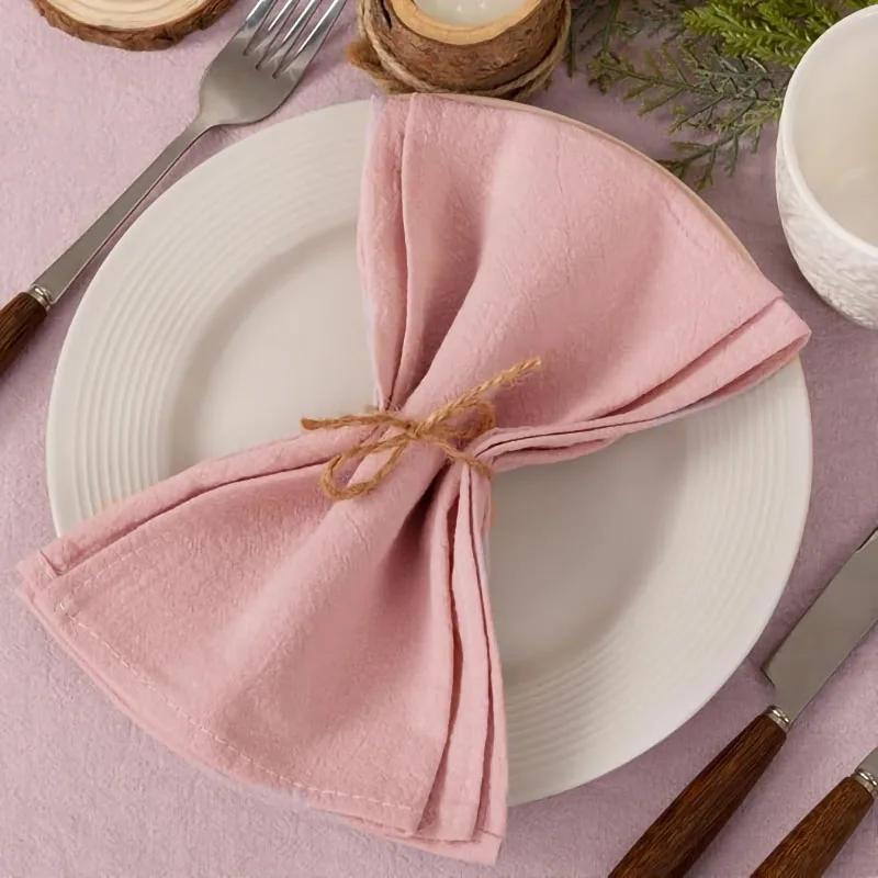 4PCS 30X45CM Cloth Napkins 100% Cotton Fabric Dinner Kitchen Towels Table Design Mat Weddings Baby Shower Christmas Decoration