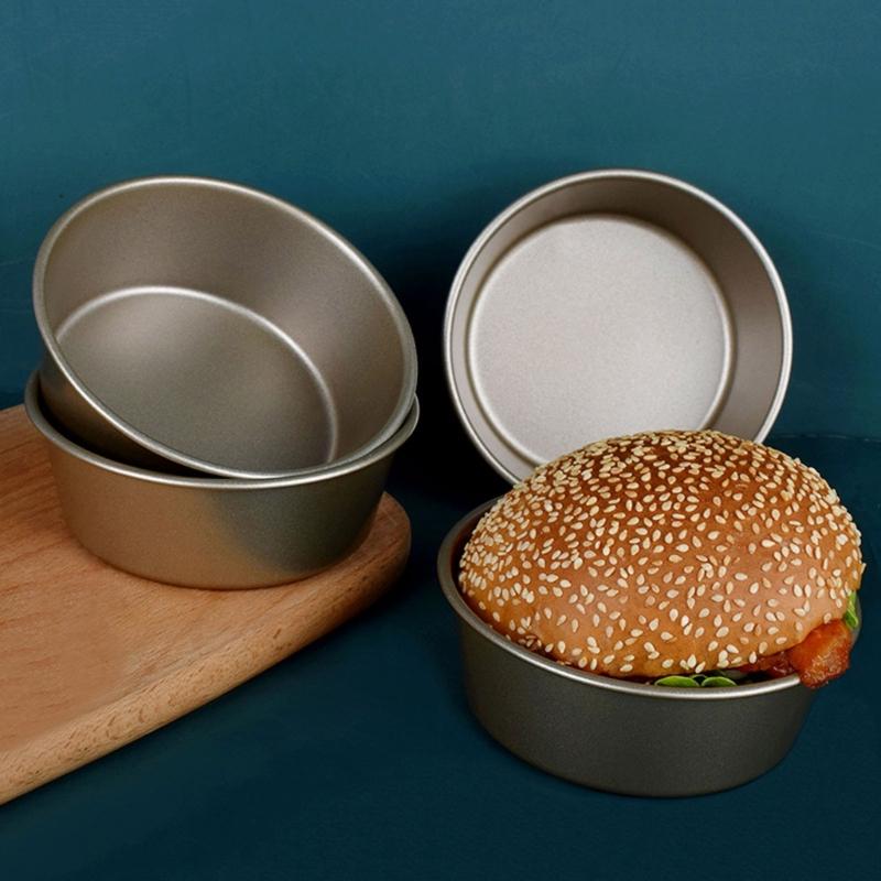 Hamburger Bun Molds Carbon Steel Material Mini Cake Tins Baking Tools for Breads