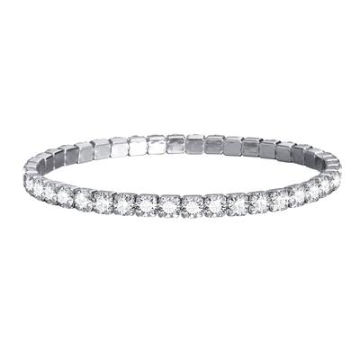 Pulseira Feminina de Titânio Prateado, Hipoalergênica, Pulseira Brilhante com Corrente de Zircônia, Pulseira Tennis para Ano Novo, Cintilante, Acessório