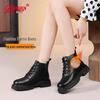 Jihua 3515 Women's Wool-Lined Winter Leather Boots