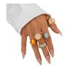 5pcs/7pcs Irregular Chunky Smooth Rings Vintage Retro Metal Ring  Matchable Jewelry