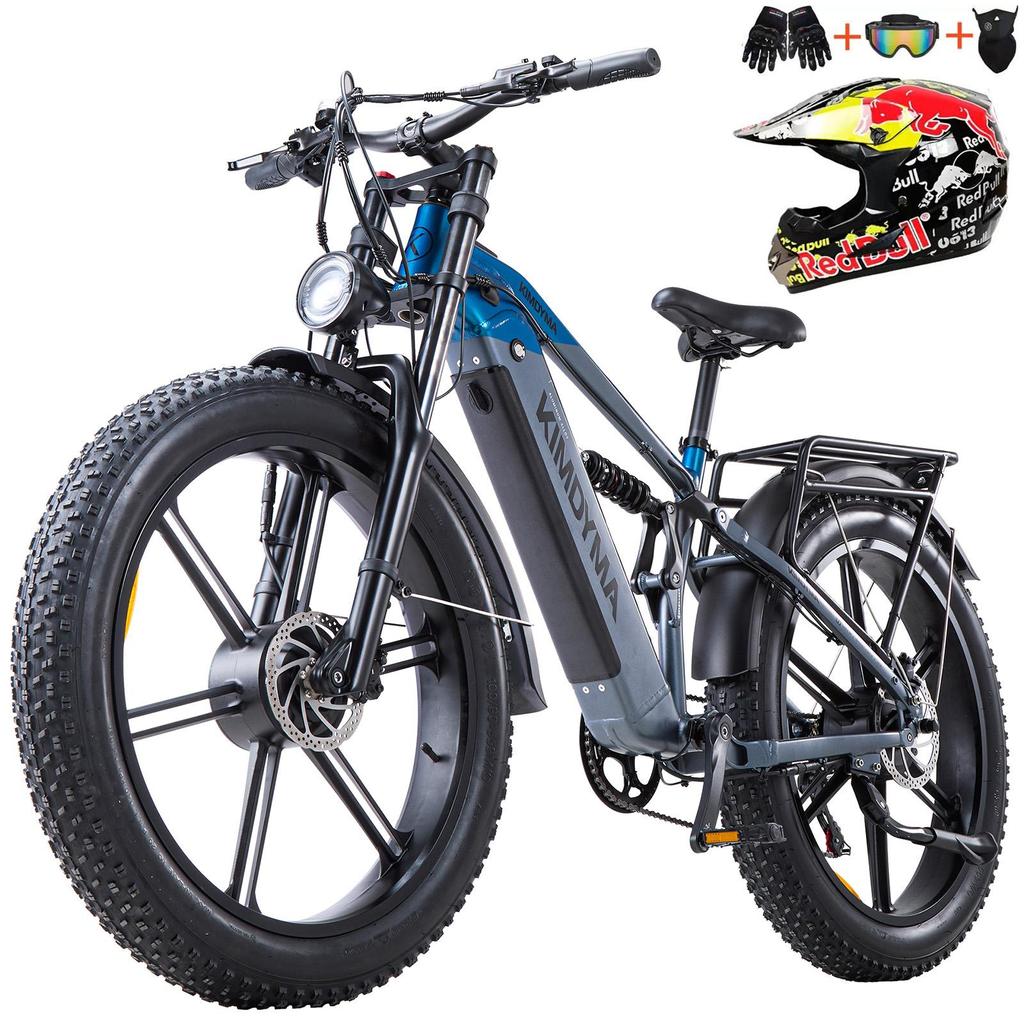 Elektrofahrrad KIMDYMA K03 26" Fat Tire LCD-Display 1000Wx2 Motor Vollgefedertes Elektrofahrrad 7 Gänge 48V 20AH Doppelte Bremsen
