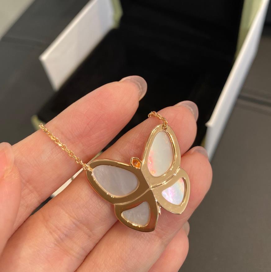 Top Quality Popular Brand Butterfly Gems Necklace Pure 925 Sliver Fashion Gift For Women Exquisite Luxury Zirconia Jewelry