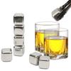 6pcs/set Stainless Steel Reusable Ice Cubes Chilling Stones with Tongs Whiskey Stones Drink Coolers for Wine JT999