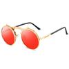 New Vintage Steampunk Sunglasses Round Steam Punk Metal Women Coating Sunglasses Men Retro Circle Sun Glasses Flap sunglasses