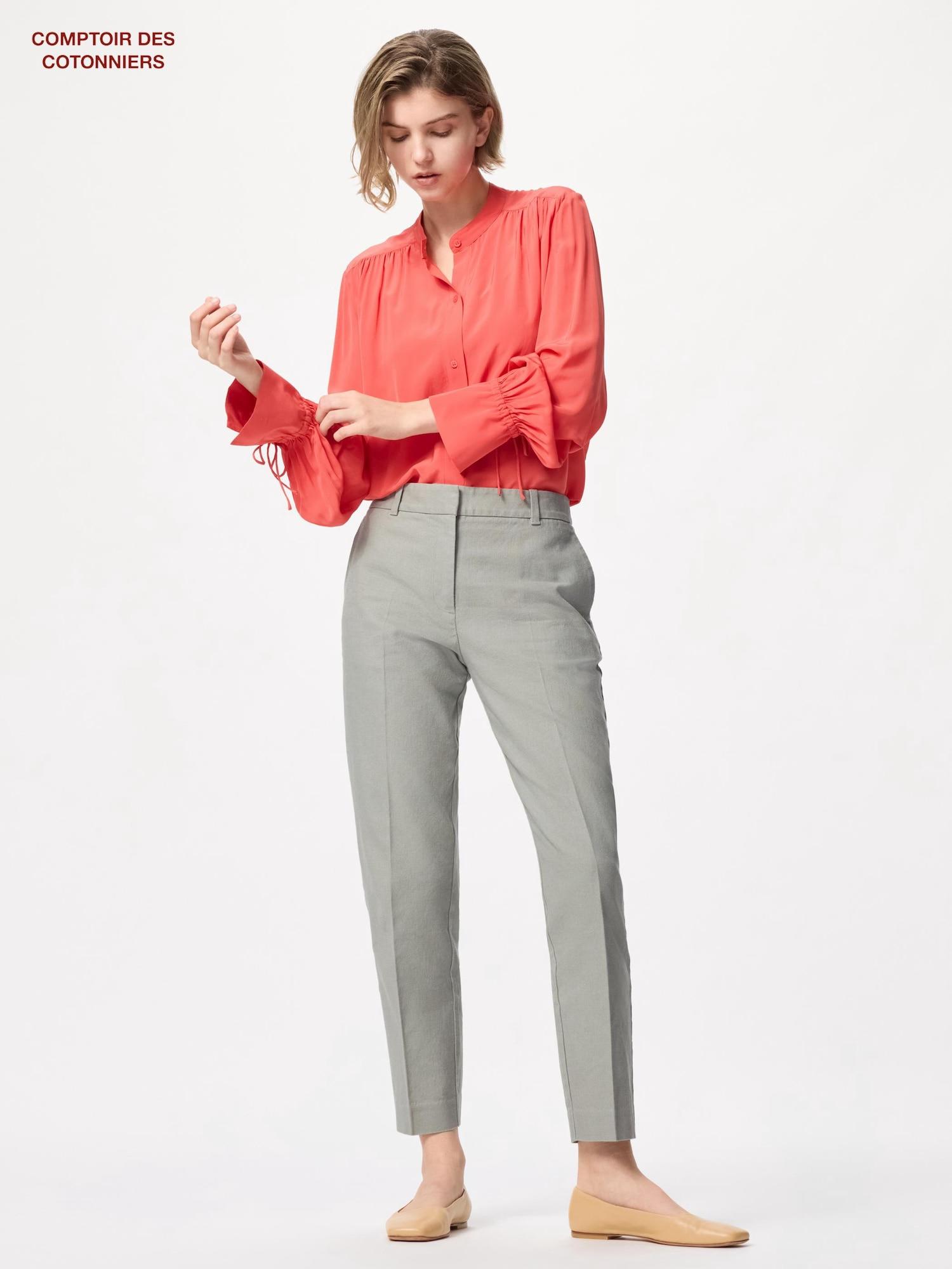 

Uniqlo Японские льняные хлопковые брюки до щиколотки