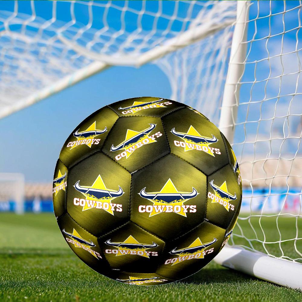 North Queensland Rugby Size 5 Soccer Ball, Suitable for Training and Matches, High-Elasticity, Wear-Resistant Material Gift for Fan