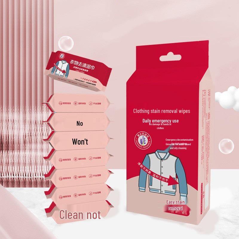 Stain Remover Mini Wipes - Portable, No-Wash Solution for Clothes