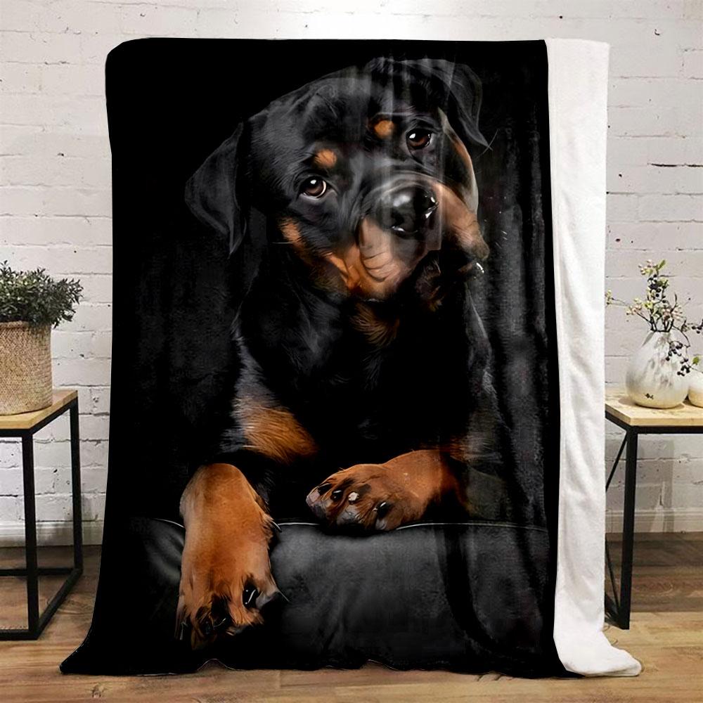 Rottweiler Dog Print Blanket bedroom Blanket for Livingroom Couch lunch break Soft throw for Friend's festival Gift