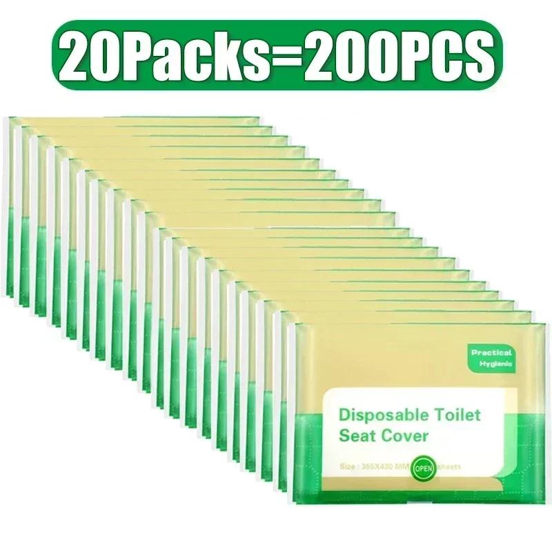 200/10PCS Disposable Toilet Seat Cover Portable Travel Camping Hotel Bathroom Degradable Waterproof Toilet Mat Accessories