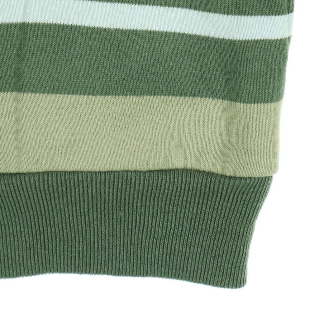 Produse de machiaj LACOSTE fabricate în Japonia Model în dungi Mânecă lungă Fermoar pe jumătate Tricotat Bărbați Folosit