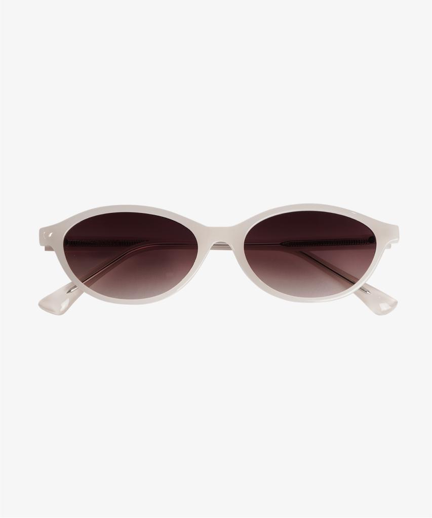 Hangeul Cozy Oval Sunglasses Cream