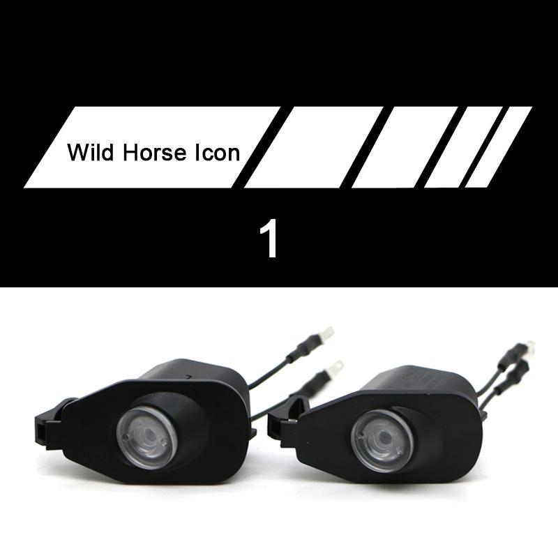 For Ford Mustang 2013-2022 Side Rearview Mirror Welcome Icon Lights HD LED Projector Ghost Shadow Lamp Modification Never Fade
