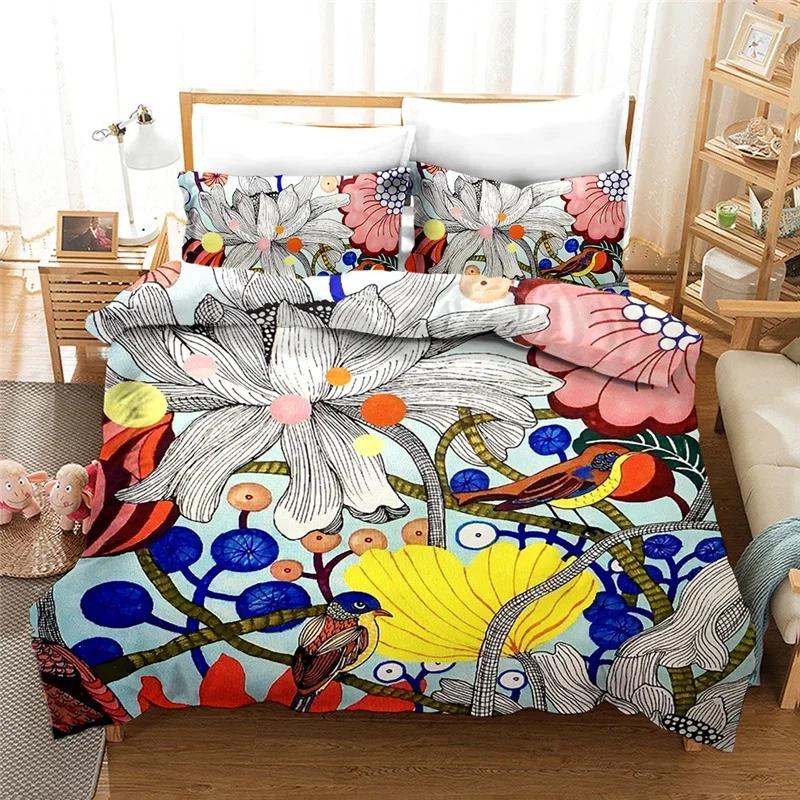 Comforter 100% High Quality S Tropical Rainforest Flowers Bedding Set Eu Double 200X200 Cm Queen King Bed Sets