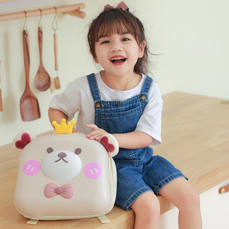 Super cute cartoon children's schoolbag EVA eggshell crown bear kindergarten backpack learn to walk baby cute schoolbag