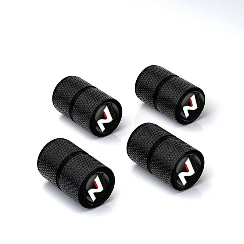 4Pcs Car Wheel Tire Valve Caps Air Stem Covers For Hyundai N Line Sonata Tucson Azera Elantra Veloster Kona Santa Accessories KK5