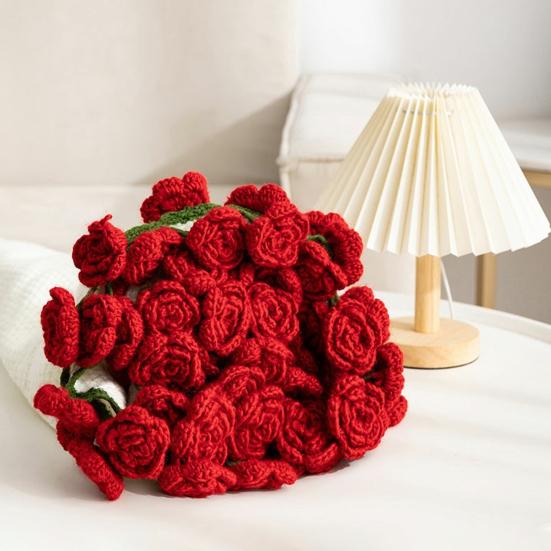 Rose Bouquet Blanket Handmade Crocheted Rose Blanket Floral Design Throw Blanket