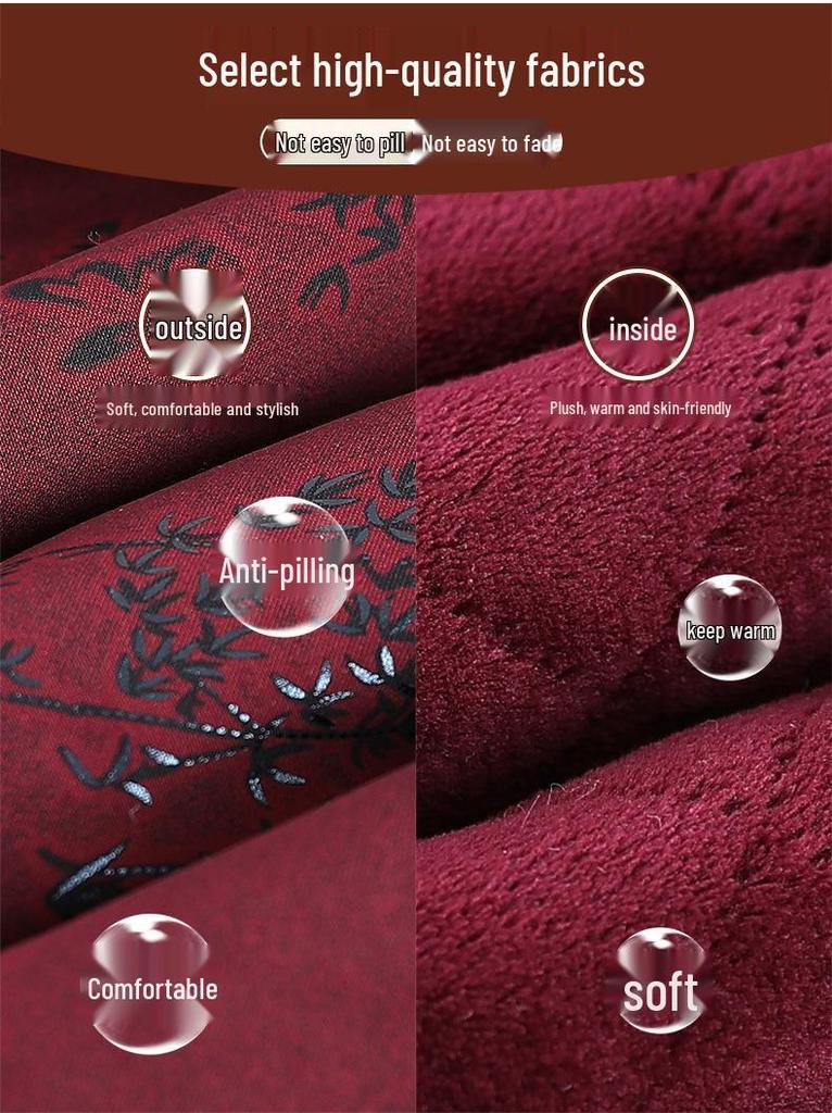 Plus Size Winter Padded Cotton Jacket for Elderly Women, Thickened Tang Suit Style for Grandma or Mom