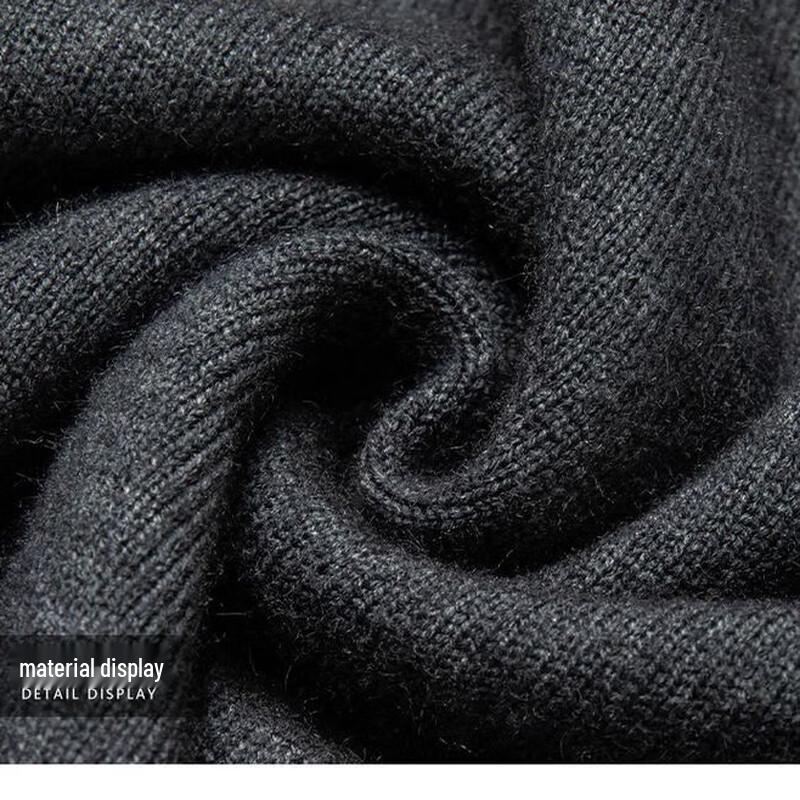 Hengyuanxiang Men's Thickened Polo Collar Long-Sleeve Knit T-Shirt