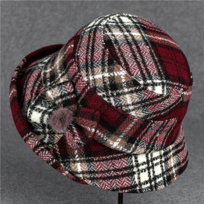 

Детская панама на осень и зиму, теплая, с темпераментом, в британском повседневном стиле, модная, универсальная шляпа-ведро M（56-58cm）