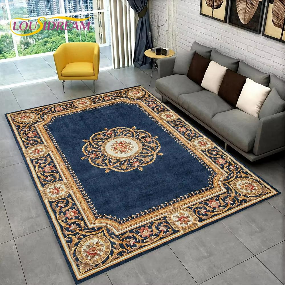 

Red Turkish Floral Print Carpet Living Room Sofa Decor Bedroom Bedside Nonslip Rug Lounge Coffee Table Floormat Welcome Rug 40x60cm