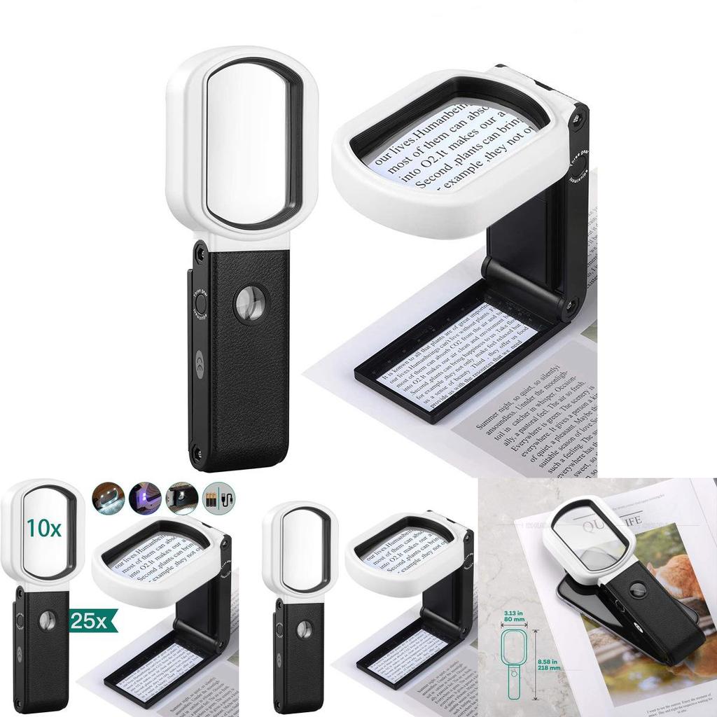 25x 10x Led Rectangular Magnifying Glass Powerful Magnification For Clear And Distortion-free Images