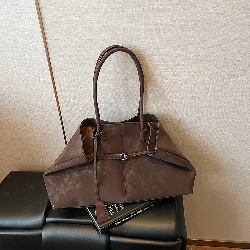 Autumn and Winter Retro Large-capacity Bag Women's 2025 New Fashion and Simple Commuter Shoulder Bag College Student Tote Bag