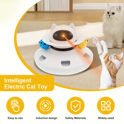 Smart Teaser Cat Toy Electric Interactive Cat Toys ABS Cat Teaser Toys 4 In 1 Indoor Cats Toys Rotating Cat Toys Cat Supplies